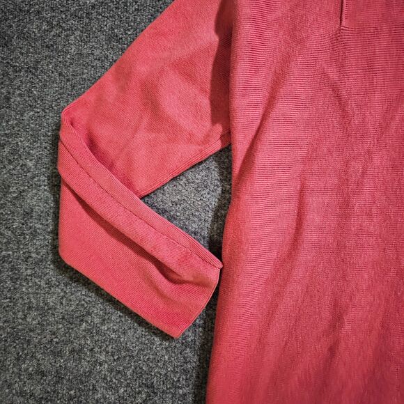 J Jill Sweater Top Women Medium Pink Orange Lace Up Knit Classic Casual Career - Picture 4 of 10